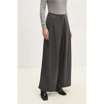 Dámské kalhoty Kalhoty Answear.LAB dámské, šedá barva, široké, high waist b9633.ilk 90X, vel. S