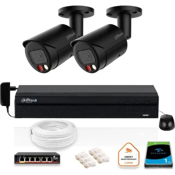 DAHUA IP Surveillance Kit 2x IPC-HFW2849S-S-IL-0280B-BLACK 8MPX kamera