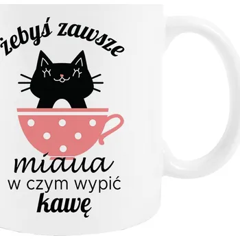 Hrnek na kávu s kočkou – Dobrou kávu! 330 ml bílá