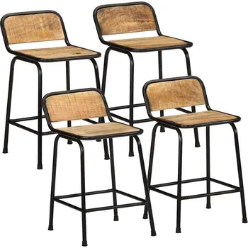 vidaXL barové stoličky 4 ks 46x35,5x70 cm masivní dřevo hrubé mango [4013535]