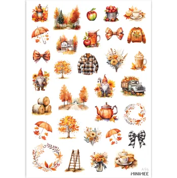 Dětské zboží MINIMEE Papírové samolepky v aršíku A5 Kouzlo podzimu