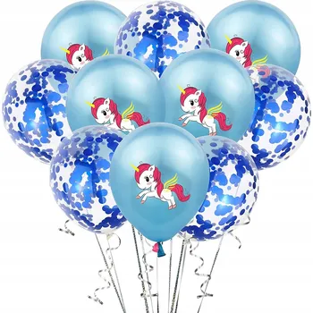 Balónek BALÓNKY KONFETY 10 Ks JEDNOROŽEC 30cm BALÓN SET