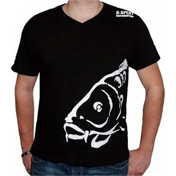 Rybářské oblečení R-Spekt Tričko Carper černé - vel. XXXL
