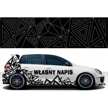 Samolepicí dekorace na vozidlo SAMOLEPKA na auto CAMO REKLAMA Trojúhelníky 2 archy