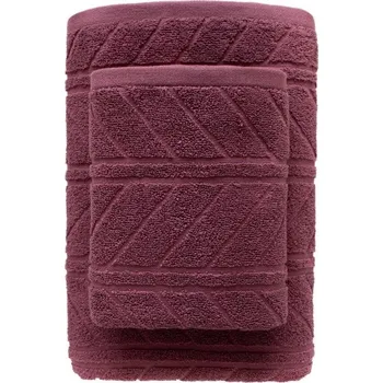 Ručník Bavlněný froté ručník RELIEF 70x140 cm tmavě růžový