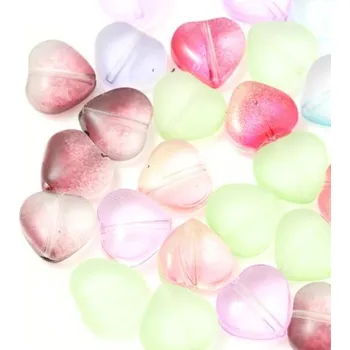 Korálek CZ Korálek mačkaný srdíčko 10mm mix barev mat 10g