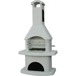 Zahradní krb - Exklusiv s udírnou - Bílá