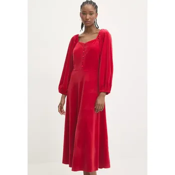 Dámské šaty Velurové šaty Answear.LAB r10338.FLK červená 33X, vel. S