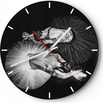 Hodiny Nástěnné hodiny do kuchyně 30x30 Baletka Skleněné hodiny do obýváku Tiché