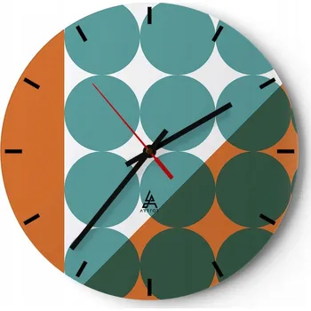 Hodiny Velké nástěnné hodiny 40x40 Abstrakce Skleněné hodiny Kulatý Tiché
