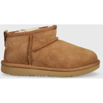Dívčí obuv Dětské semišové sněhule UGG Classic Ultra Mini hnědá barva 1130750K.CHE 84X, EUR 35
