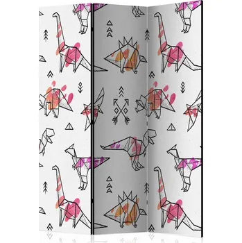 Paraván Paraván - Origami dinosauři Velikost: 135x172 cm, Provedení: Oboustranný
