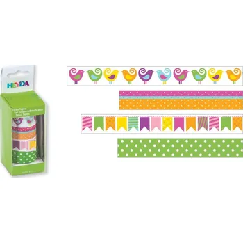 Lepicí páska HEYDA Páska washi 1,5cm x 5m papírová, ptáčci 4 ks