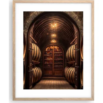 Obraz Obraz plakát na zeď v rámu světlý dub 40x50 víno foto plakáty do obýváku