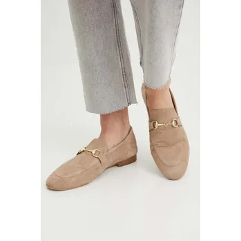 Dámské mokasíny Semišové mokasíny Medicine dámské, béžová barva, na plochém podpatku RS24.OBD502 80X, EUR 41