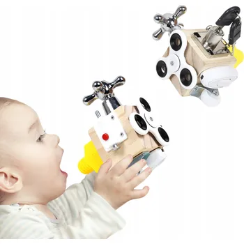 Hračka pro nejmenší Busy Cube - Montessori senzorická hračka