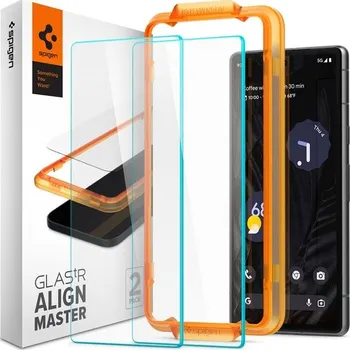 Spigen Glass AlignMaster 2 Pack tvrzené sklo pro Google Pixel 7a čiré