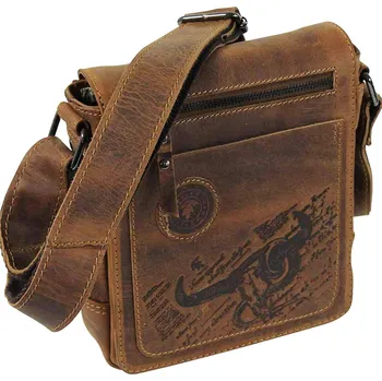 LandLeder Bull and Snake 1722-25 crossbody kožená taška hnědá