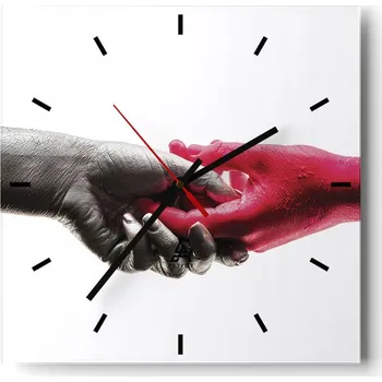 Hodiny Velké nástěnné hodiny na zeď 40x40 Lidské Skleněné hodiny Čtvercové Tiché