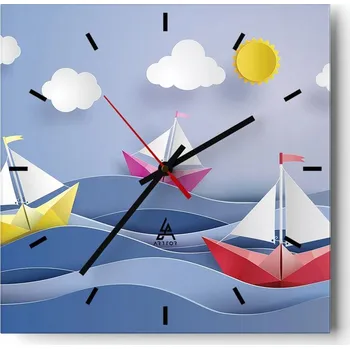 Hodiny Nástěnné hodiny do kuchyně 30x30 Pro Děti Stylové hodiny na skle Loft Tiché