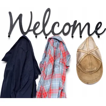 Věšák Welcome #2 - ČERNÝ - Věšák na oblečení 60cm