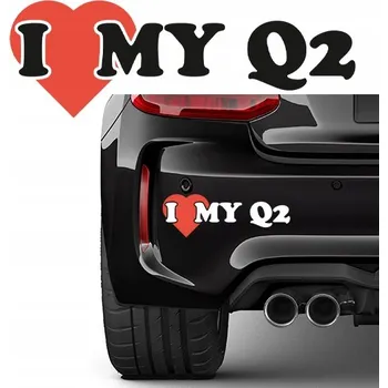 Samolepicí dekorace na vozidlo SAMOLEPKA na auto I LOVE MY Q2 6x17,5
