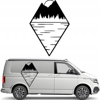 Samolepicí dekorace na vozidlo NÁLEPKA na obytný vůz HORY LES DIAMOND MOUNTAIN 45x63