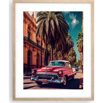 Obraz Obraz plakát na zeď v rámu světlý dub 40x50 retro foto plakáty do obýváku