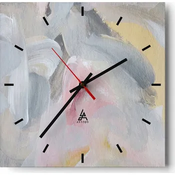 Hodiny Nástěnné hodiny do kuchyně 30x30 Světlé Stylové Hodiny na skle Loft Tiché