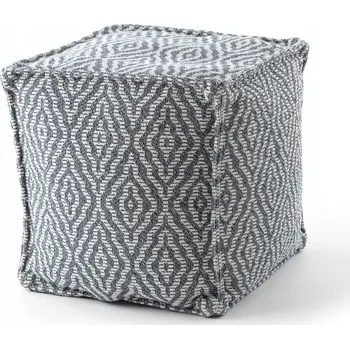 Taburet Bavlněná Taburet Podnožka čtverec 50x50 BOHO šedá #D654