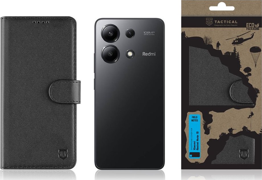 Flipové pouzdro Tactical Field Notes pro Vivo Y33s, černá