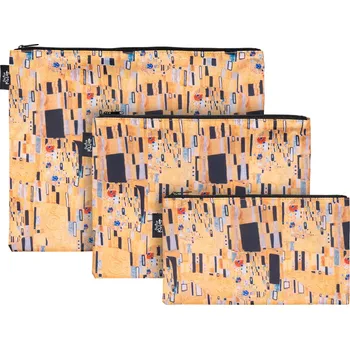 Kosmetická taška Barevný stylový dámský set 3 taštiček Klimt