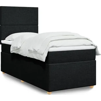 Postel vidaXL Box spring postel s matrací 80x200 cm textil [3293401] Barva: Černá