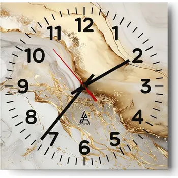 Hodiny Nástěnné hodiny do obýváku 40x40 Mramorové Tiché Skleněné hodiny