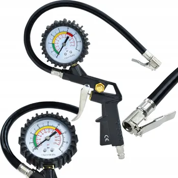 Příslušenství ke kompresoru PISTOLE PRO HUSTĚNÍ PNEUMATIK S MANOMETREM 0-12 BAR