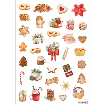 Dětské zboží MINIMEE Papírové samolepky v aršíku A5 Vánoční mlsání