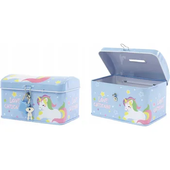 Pokladnička Kovová pokladnička se zámkem - Jednorožec