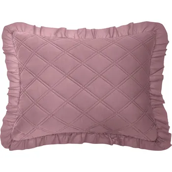 Povlečení POVLEČENÍ NA POLŠTÁŘ S VOLÁNKEM OZDOBNÉ DEKORAČNÍ 50x70cm PUDROVĚ RŮŽOVÁ RUFFY