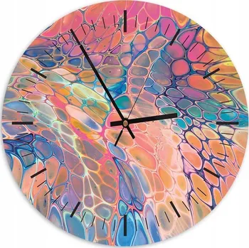 Hodiny Nástěnné hodiny KULATÝ Foto-obraz 40cm Duha mramor