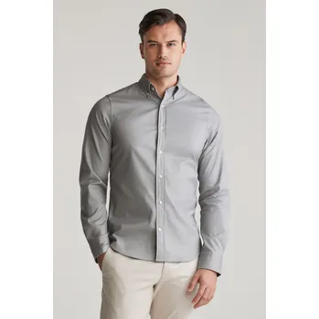 Pánská košile KOŠILE GANT SLIM PINPOINT OXFORD SHIRT STONE GREY