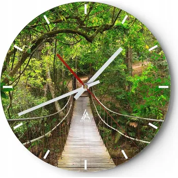 Hodiny Nástěnné hodiny do kuchyně 30x30 Krajina Skleněné hodiny do obýváku Tiché