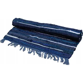 Koberec INDICKÝ HADROVÝ KOBEREC BOHO 150 X 90 BAVLNA MODRÝ 100% EKO Z INDIE