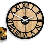 Velké nástěnné hodiny Dub OSLO - ultra tiché LOFT 33CM