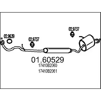 Výfukový systém MTS Zadní tlumič výfuku MTS 01.60529