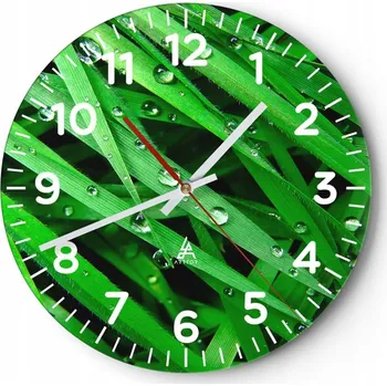 Hodiny Nástěnné hodiny do obýváku 40x40 Natura Kulatý Skleněné hodiny Loft Tiché