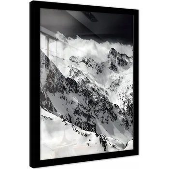 Obraz OBRAZ NA ZEĎ V RÁMU PLAKÁT DO LOŽNICE OBÝVÁKU HORY ČERNOBÍLÝ 40x30