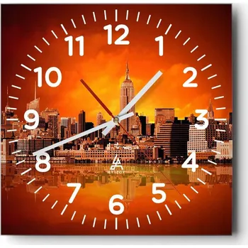 Hodiny Kuchyňské nástěnné hodiny 30x30 Jork Skleněné hodiny do obýváku Moderní Tiché