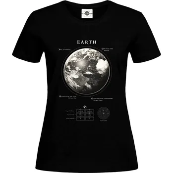 Dámské tričko Tričko Earth Druh: Dámské, Barva: Černá, Velikost: S