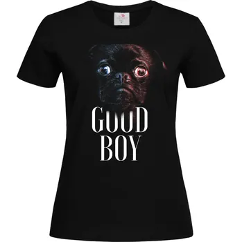 Dámské tričko Tričko Good Boy | Buldoček Druh: Dámské, Barva: Černá, Velikost: XL