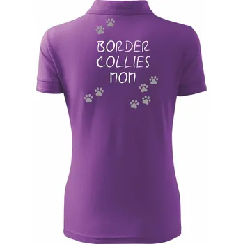 Border Collies mom (Border kolie) (Reflexní tlapky) - Polokošile dámská Pique Polo - 2XL ( Fialová )